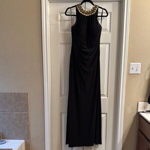 Xscape Black Sleeveless Halter Maxi Dress